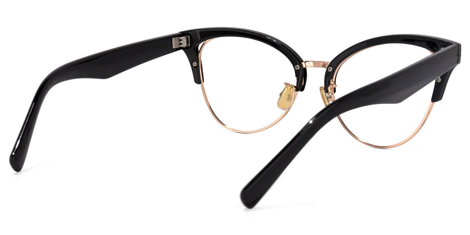 Browline Black Eyeglasses │Vooglam Optical Glasses Side View
