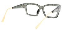 Rectangle Grey Eyeglasses | Vooglam.com Side View