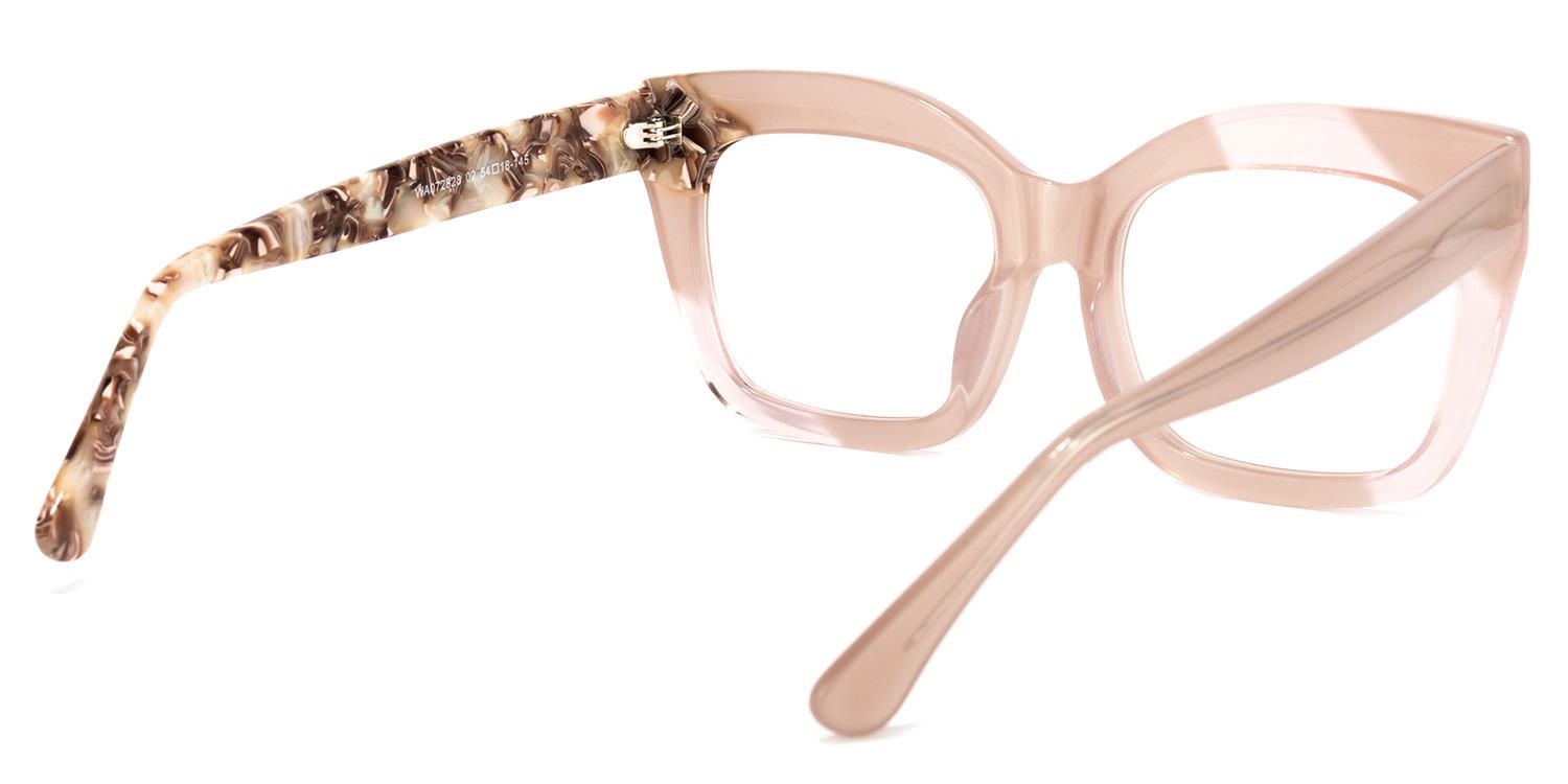Terrie - Square Pink Eyeglasses | Vooglam Side View