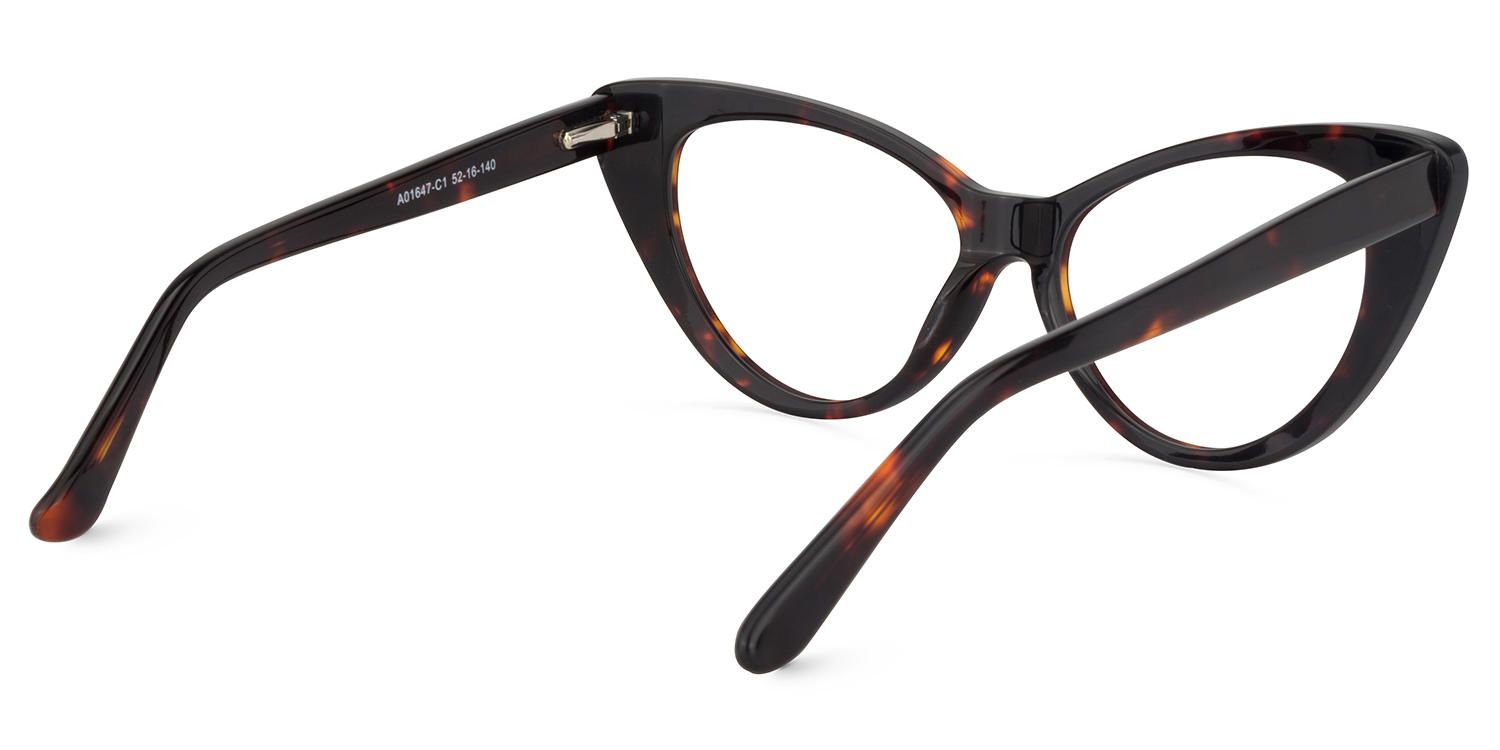 Unique Cat Eye Tortoise Eyeglasses│Vooglam Optical Glasses Side View