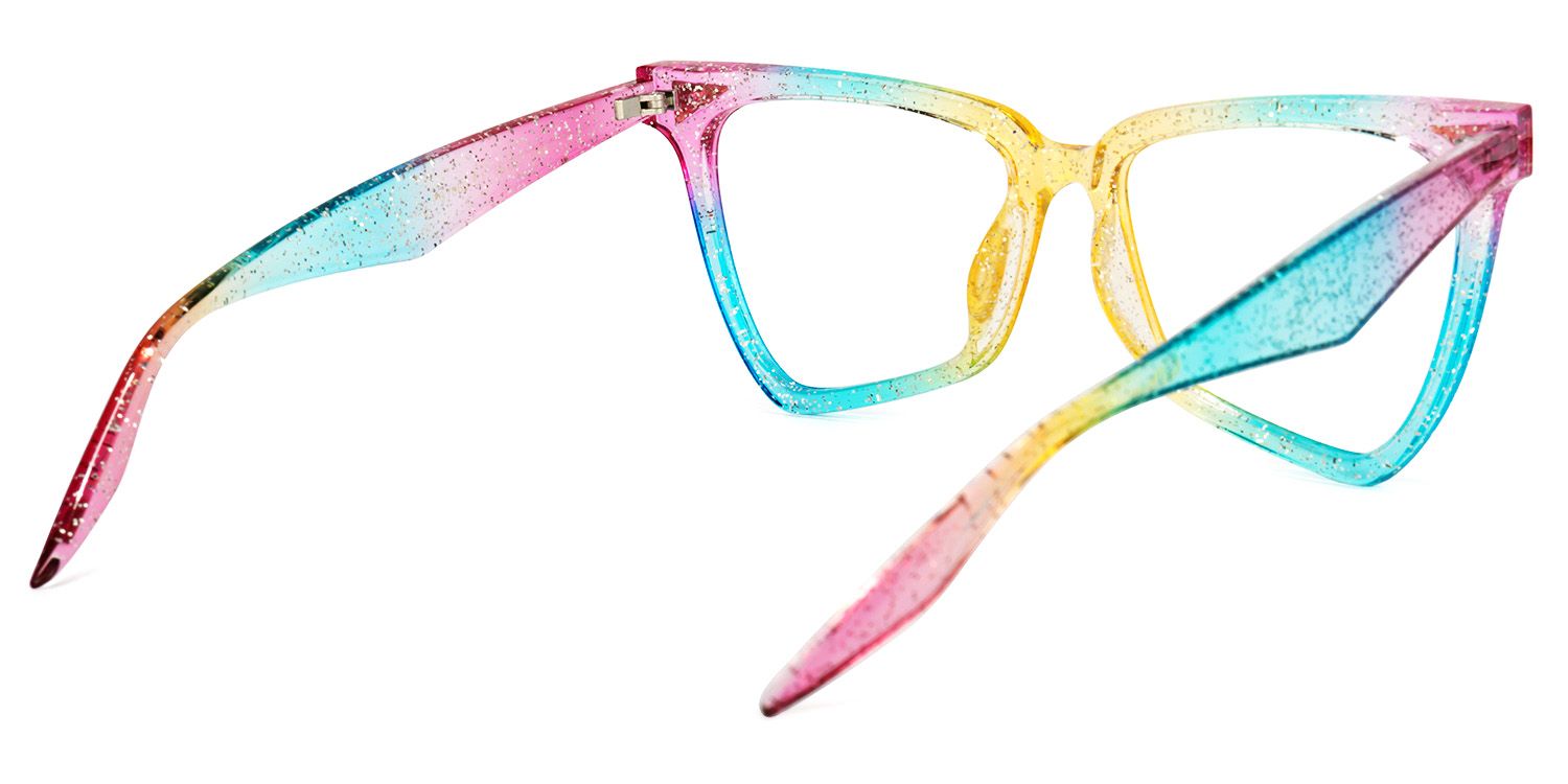 Unicorn - Sparkly Rainbow Glasses Glitter Frame | Vooglam Side View