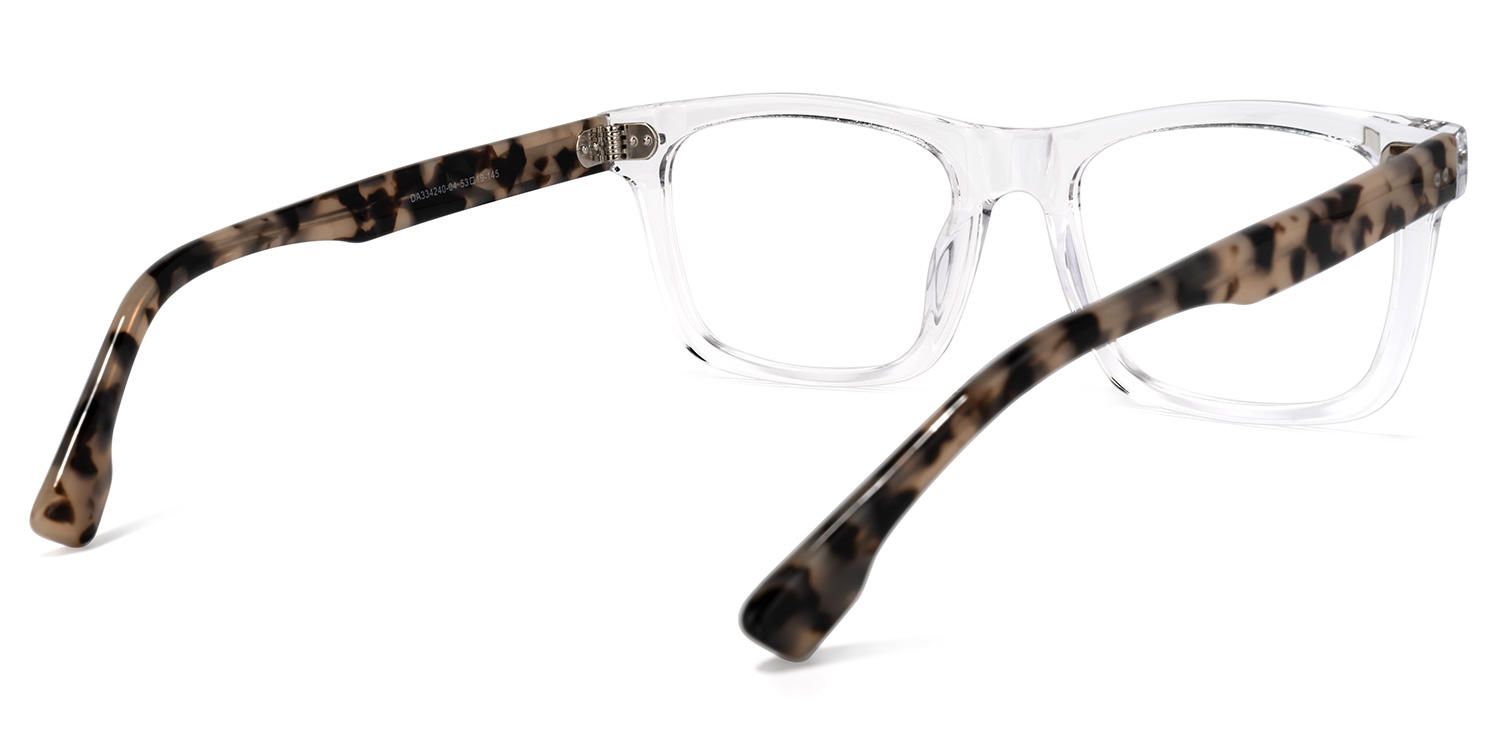 Rectangle Crystal Eyeglasses by Vooglam.com - Side View