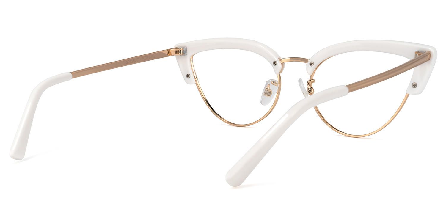Faith - Cat Eye White Eyeglasses │ Vooglam Side View