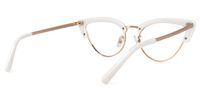 Faith - Cat Eye White Eyeglasses │ Vooglam Side View