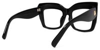 Cassandra - Bold Oversized Square Black Eyeglasses | Vooglam Side View