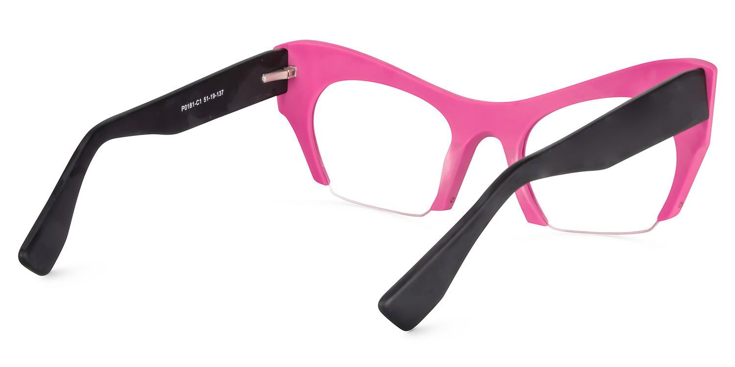 Kyle Cat Eye Pink Eyeglasses | Vooglam Eyeglsses Side View