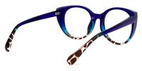 Tiesha - Round Blue Eyeglasses - 3