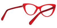 Eleanore - Cat Eye Red Eyeglasses | Vooglam Side View