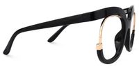 Fredia - Bold Black Glasses with Gold Accents | Vooglam 