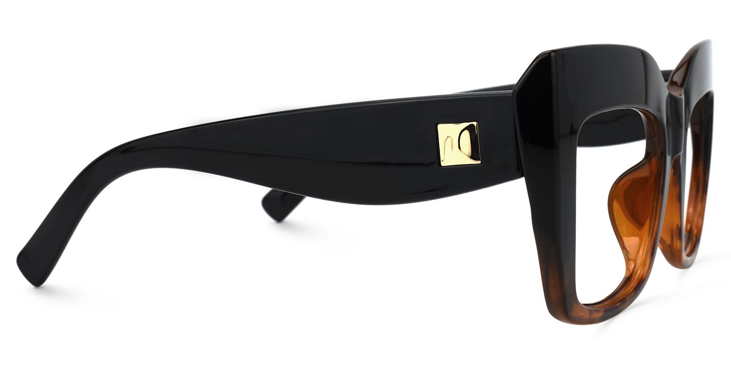 Cassandra - Bold Square Tortoise Black Eyeglasses | Vooglam 4