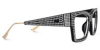 Waylon - Bold Rhinestone-Studded Rectangular Glasses | Vooglam 