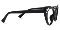 Emmie - Black Rhinestone Designed Cat Eye Glasses | Vooglam 