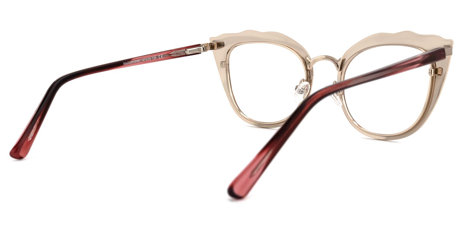 Cat Eye Red Eyeglasses | Vooglam.com Side View