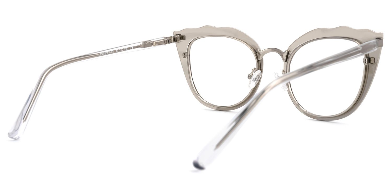 Cat Eye Blue Eyeglasses | Vooglam.com Side View