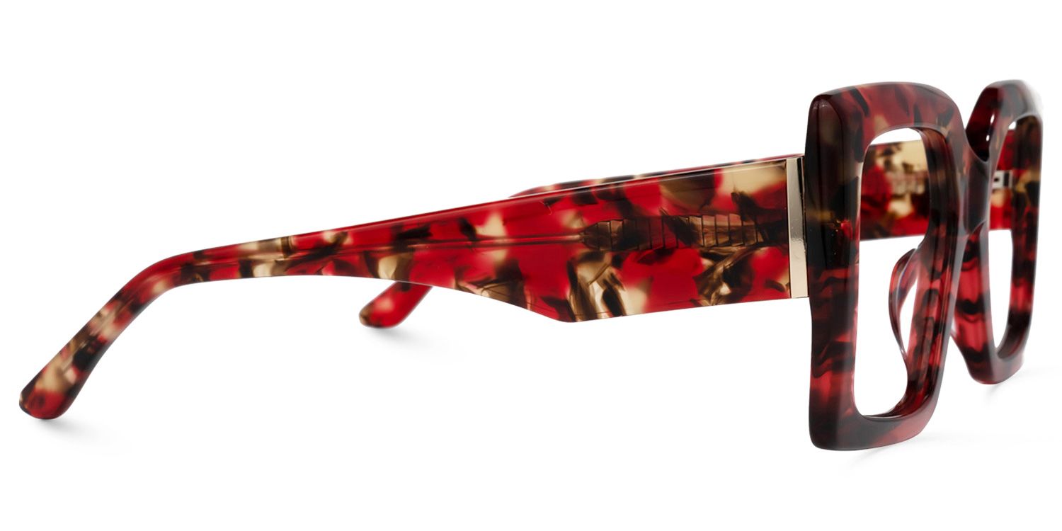 Claudia - Square Floral Eyeglasses | Vooglam 4
