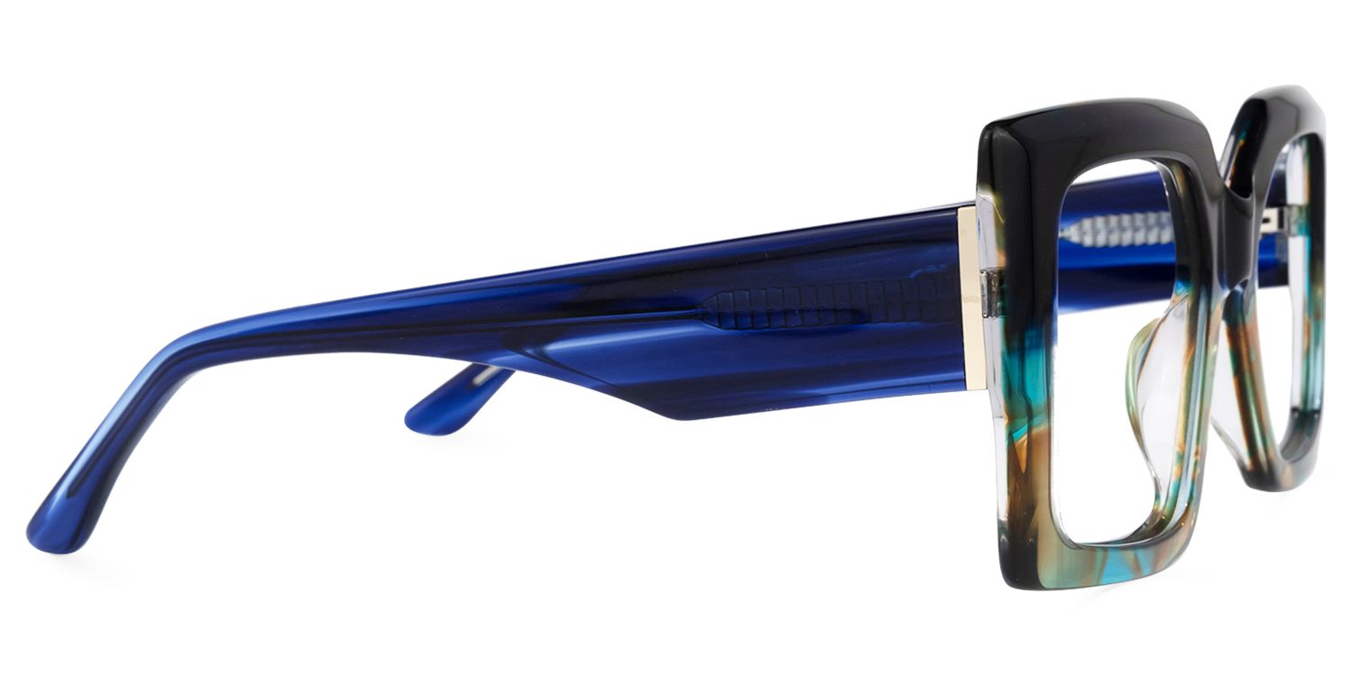 Claudia - Square Blue Eyeglasses | Vooglam 4