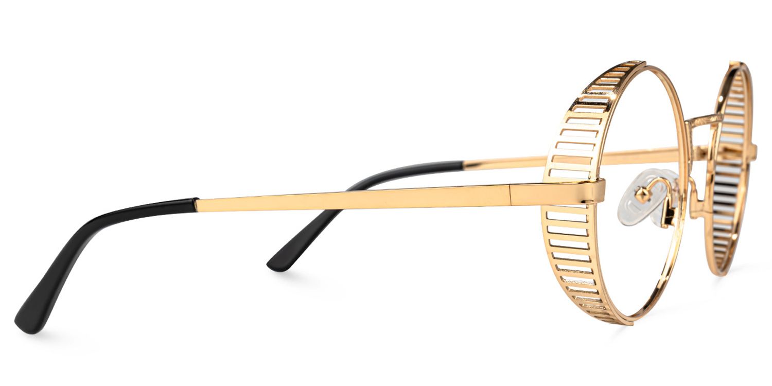 Rojas - Vintage-inspired Gold Round Eyeglasses | Vooglam 4