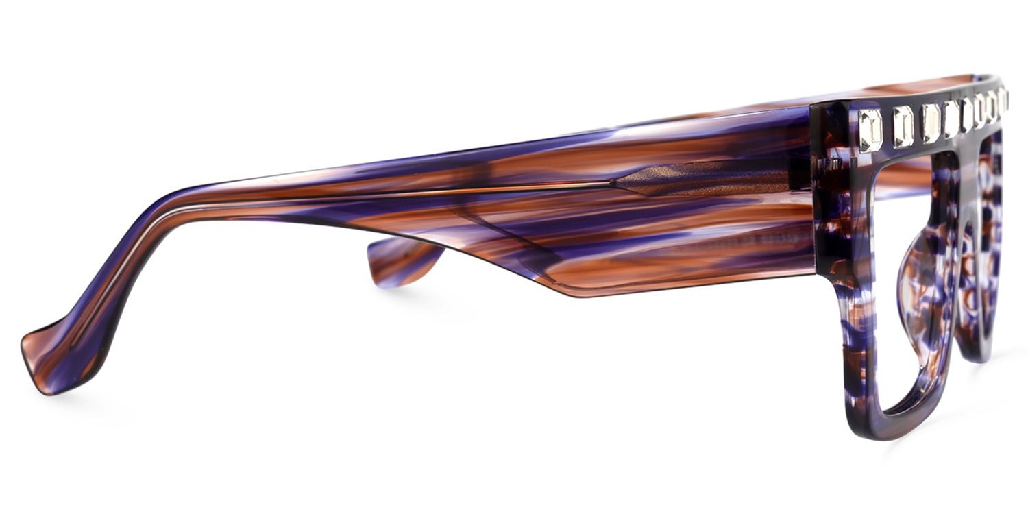 Agustin - Square Purple Eyeglasses | Vooglam 4