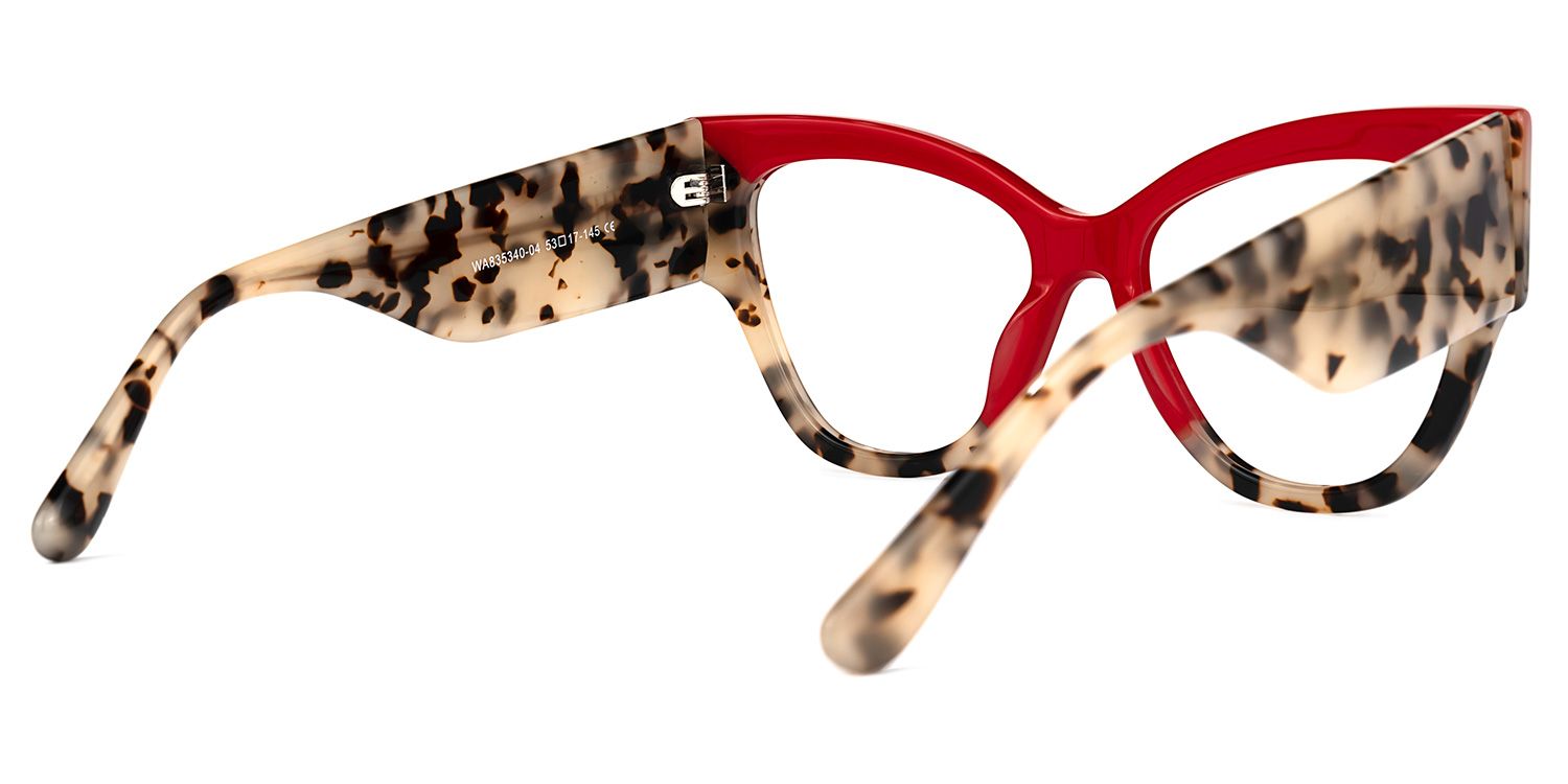 Tovar - Square Red Eyeglasses | Vooglam Side View