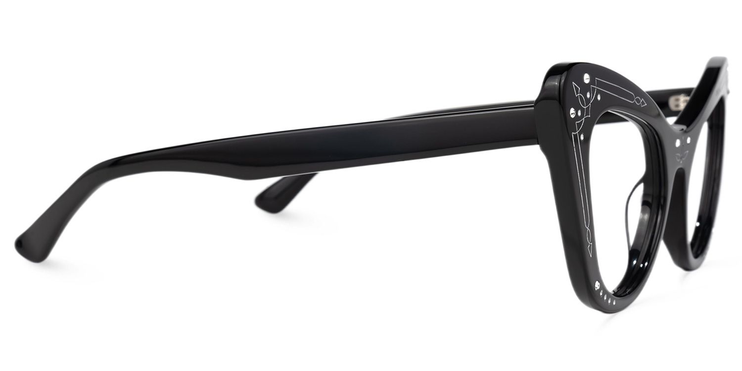 Bratton - Cat Eye Black Eyeglasses | Vooglam 4