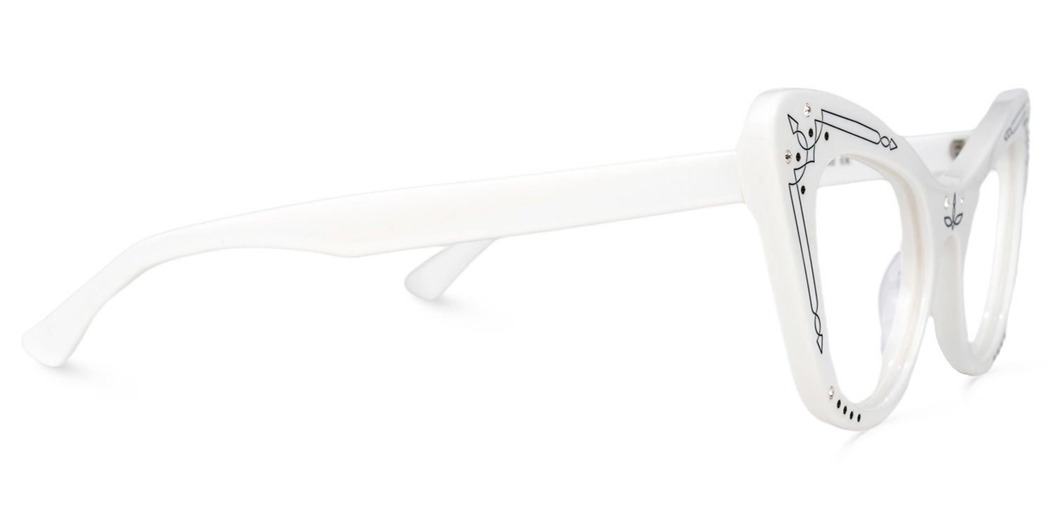 Bratton - Cat Eye White Eyeglasses | Vooglam 4
