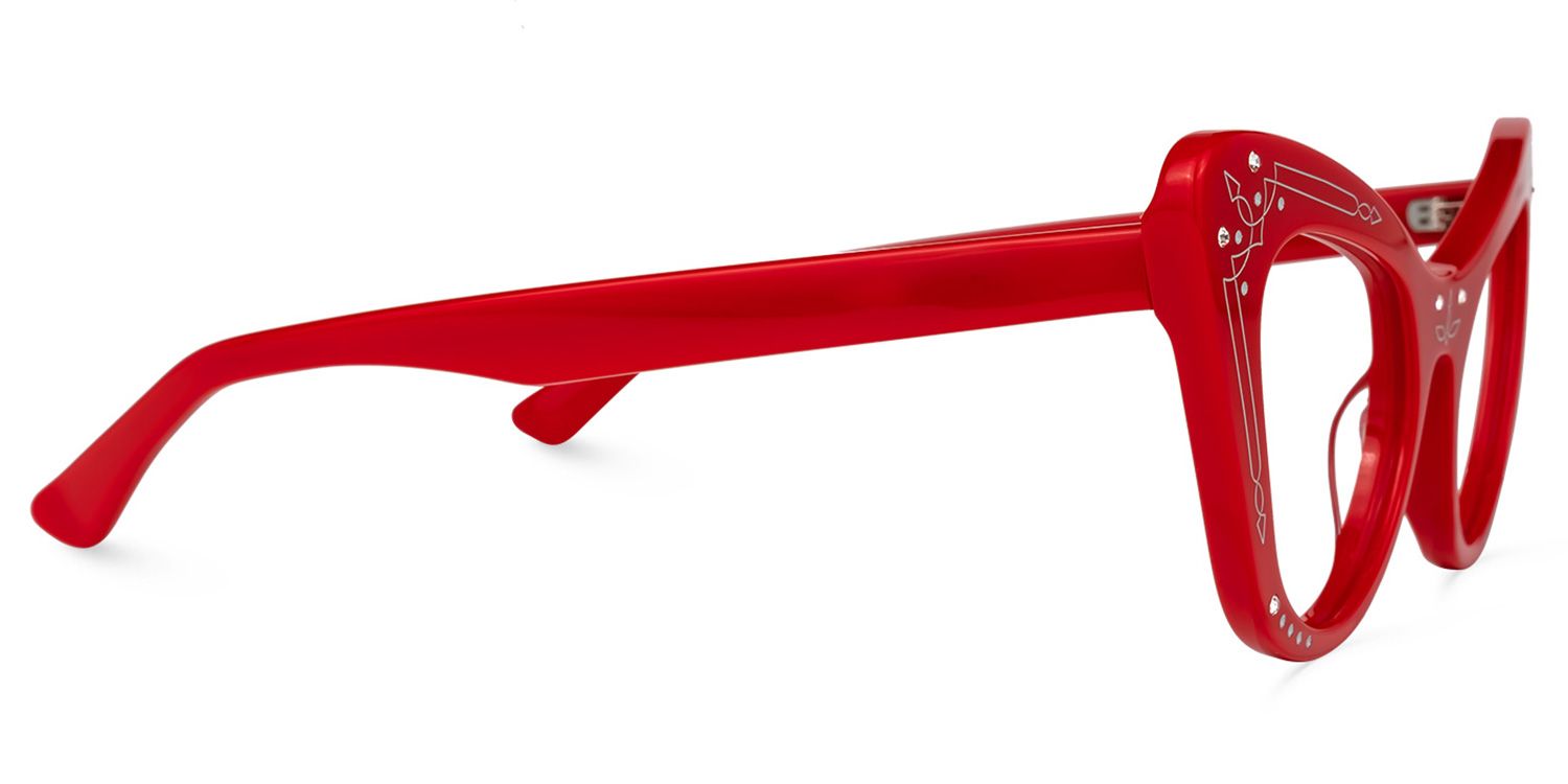 Bratton - Cat Eye Red Eyeglasses | Vooglam 4