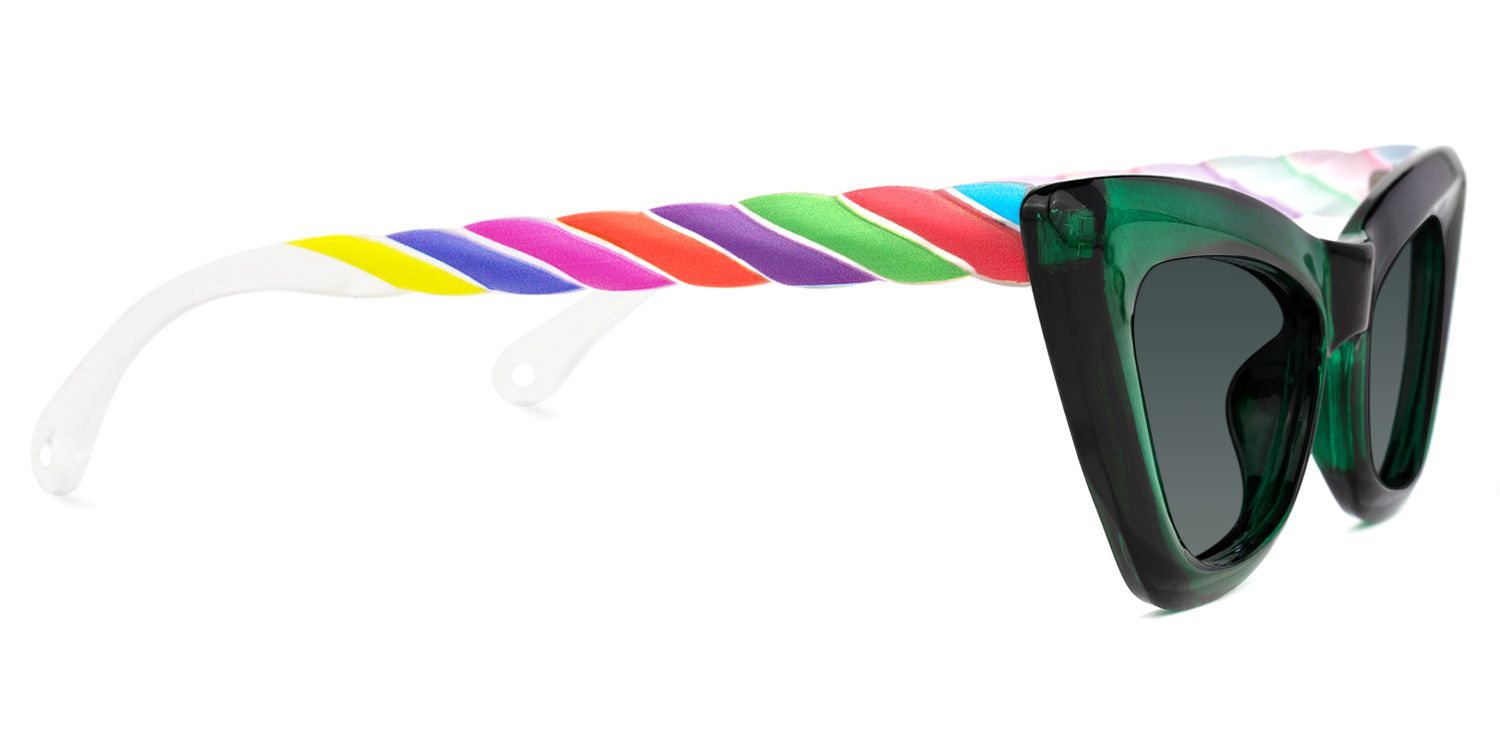 Jeanette - Cat Eye Green Sunglasses | Vooglam 4