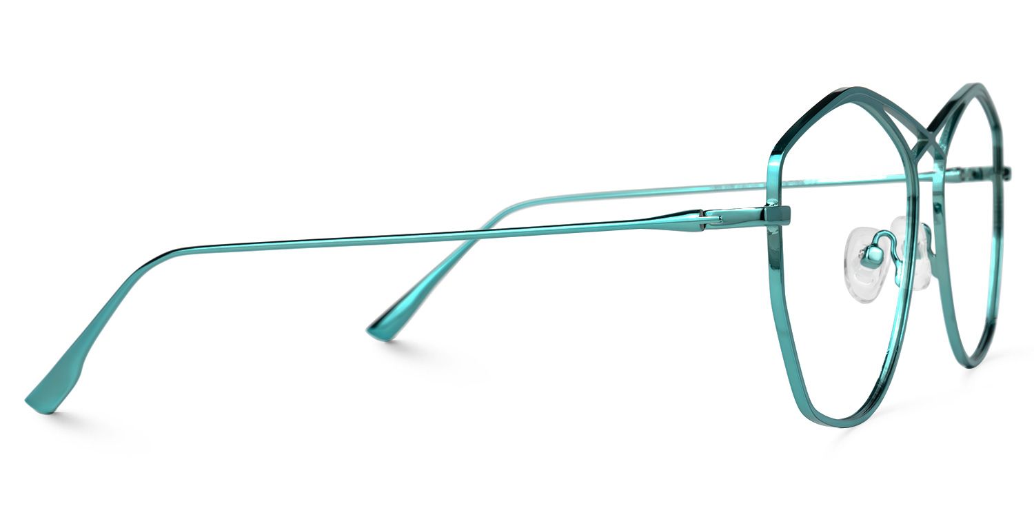 Hicks - Geometric Blue Eyeglasses | Vooglam 4