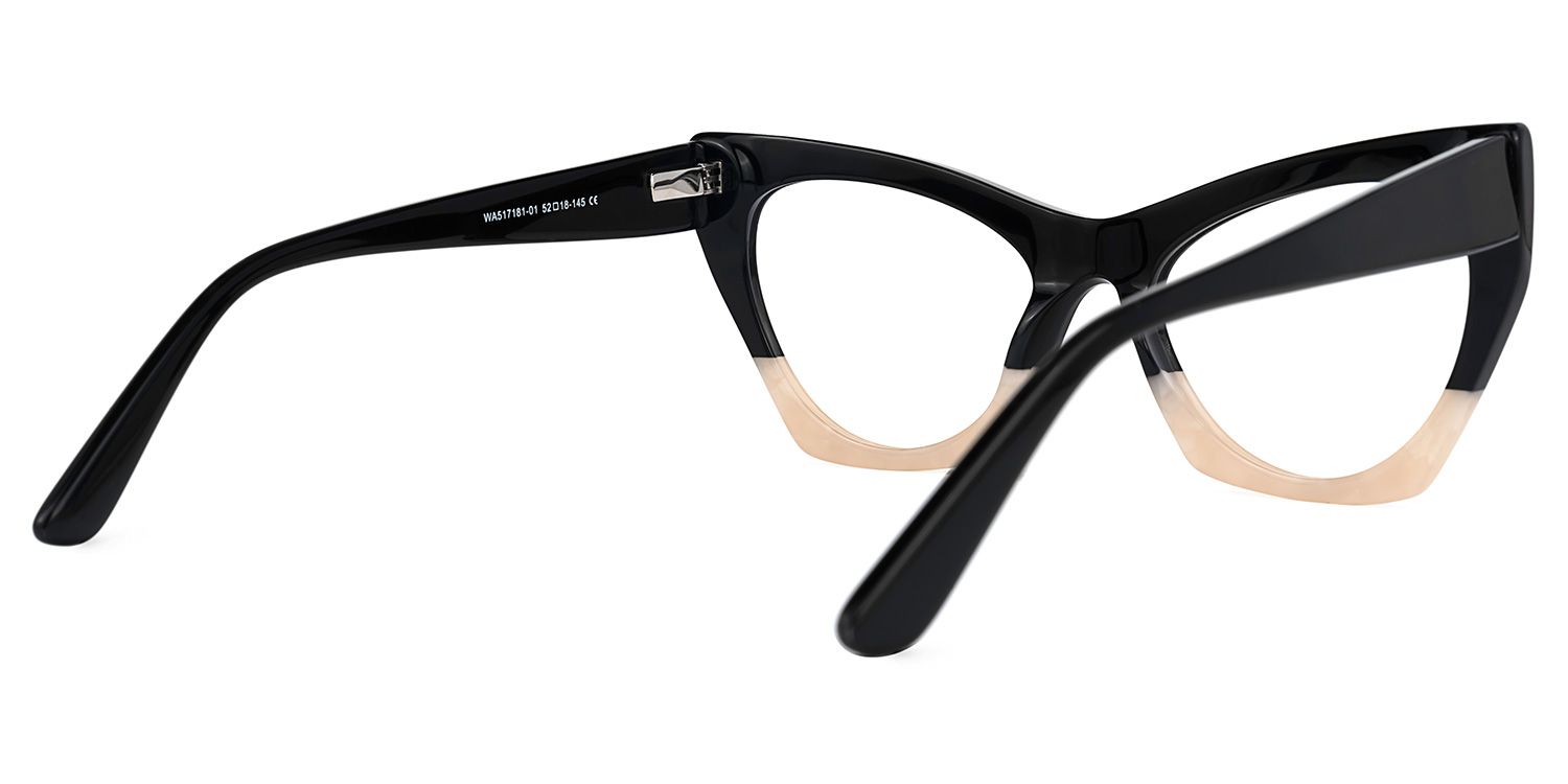 Viana - Cat Eye Black Eyeglasses | Vooglam Side View