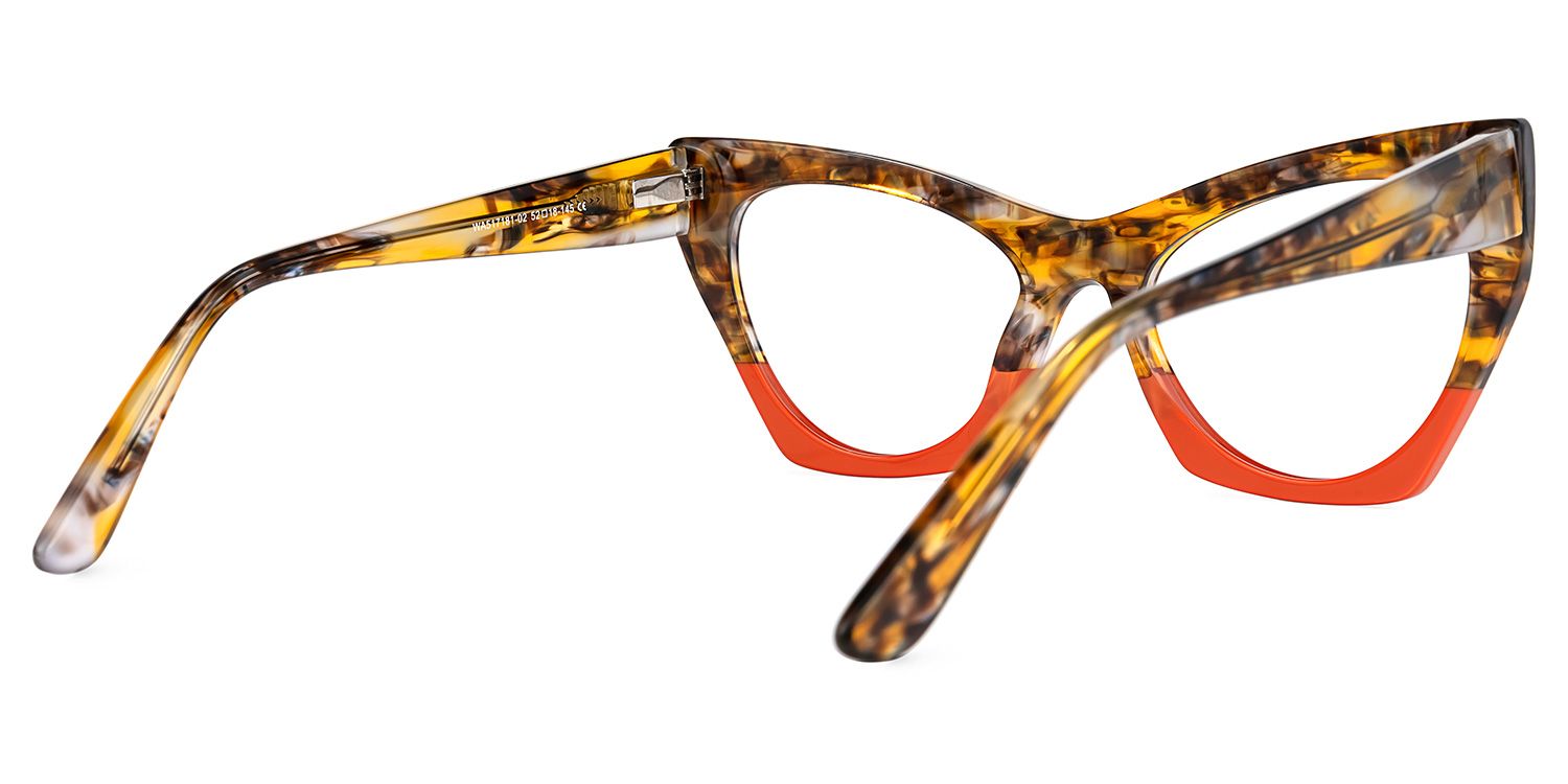 Viana - Cat Eye Two-tone Eyeglasses | Vooglam Side View