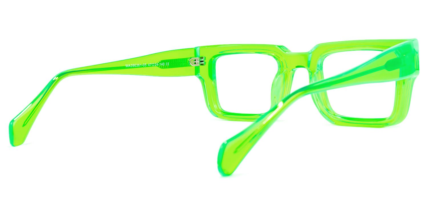 Cherie - Rectangle Green Eyeglasses | Vooglam Side View
