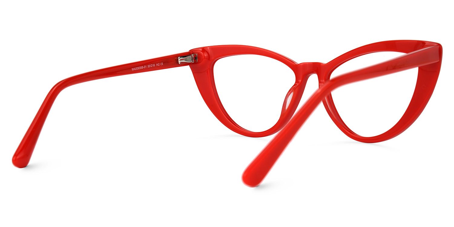 Jimenez - Cat Eye Red Eyeglasses by Vooglam - Side View