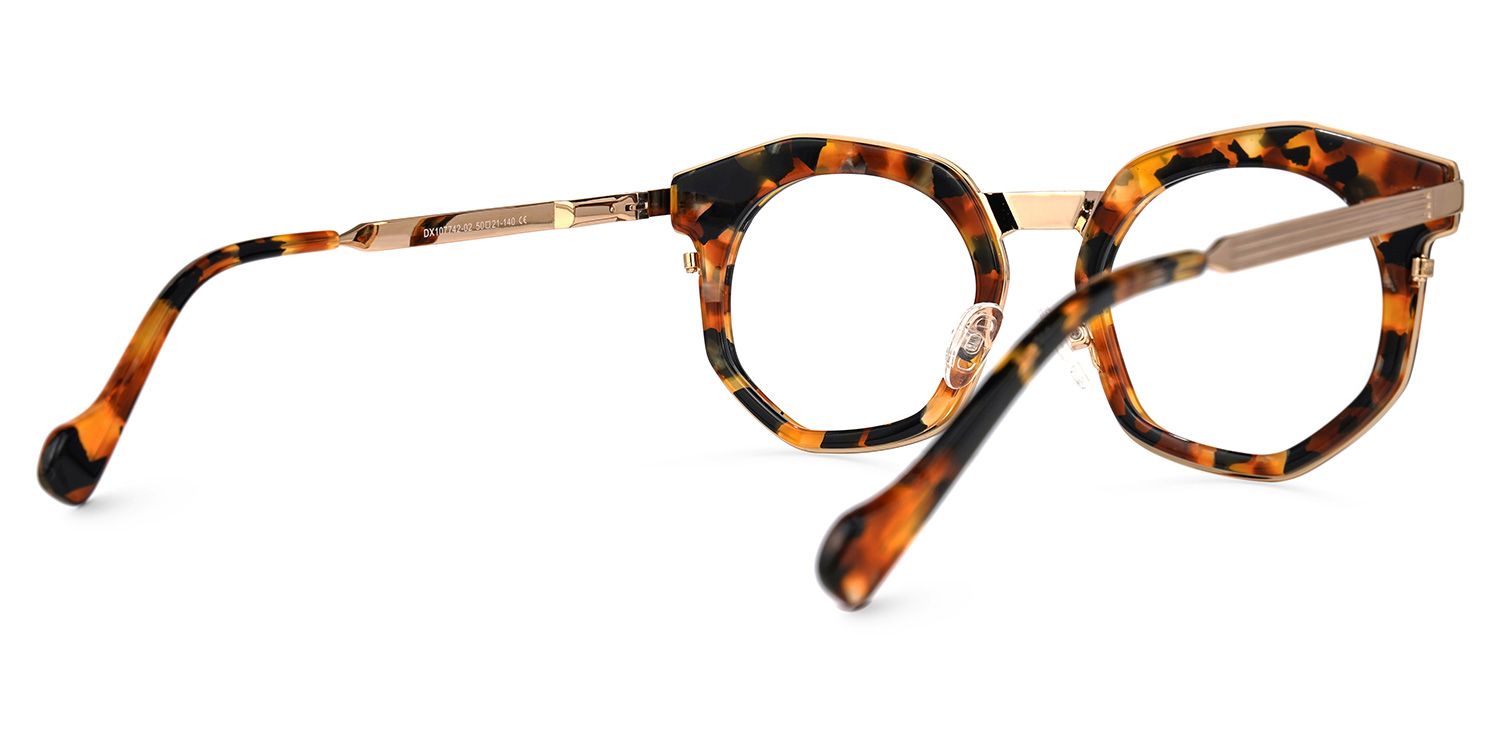 Basisky - Geometric Tortoise Eyeglasses | Vooglam Side View