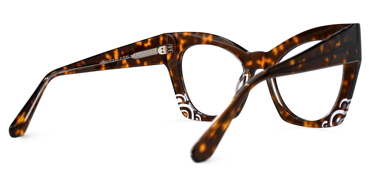 Lozano - Cat Eye Tortoise Eyeglasses | Vooglam Side View