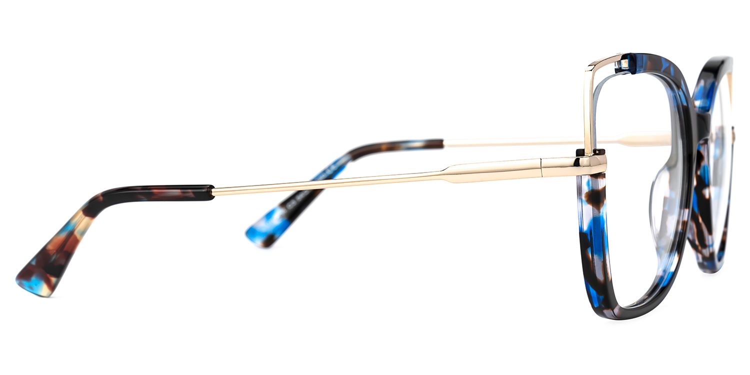 Nunes - Square Blue/Black Eyeglasses | Vooglam 4