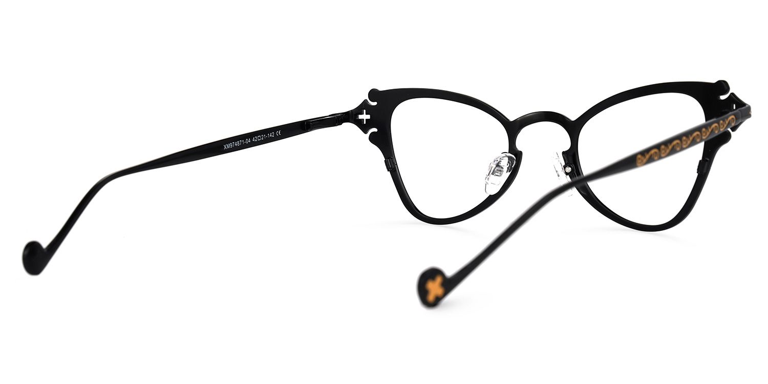 Chuchin - Cat Eye Black Eyeglasses | Vooglam Side View
