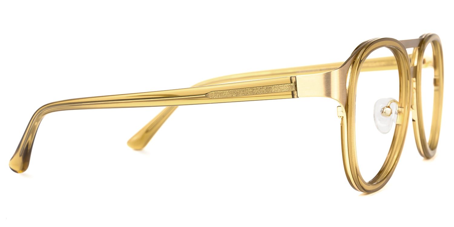 Anabel - Aviator Yellow Eyeglasses by Vooglam - Product View 4