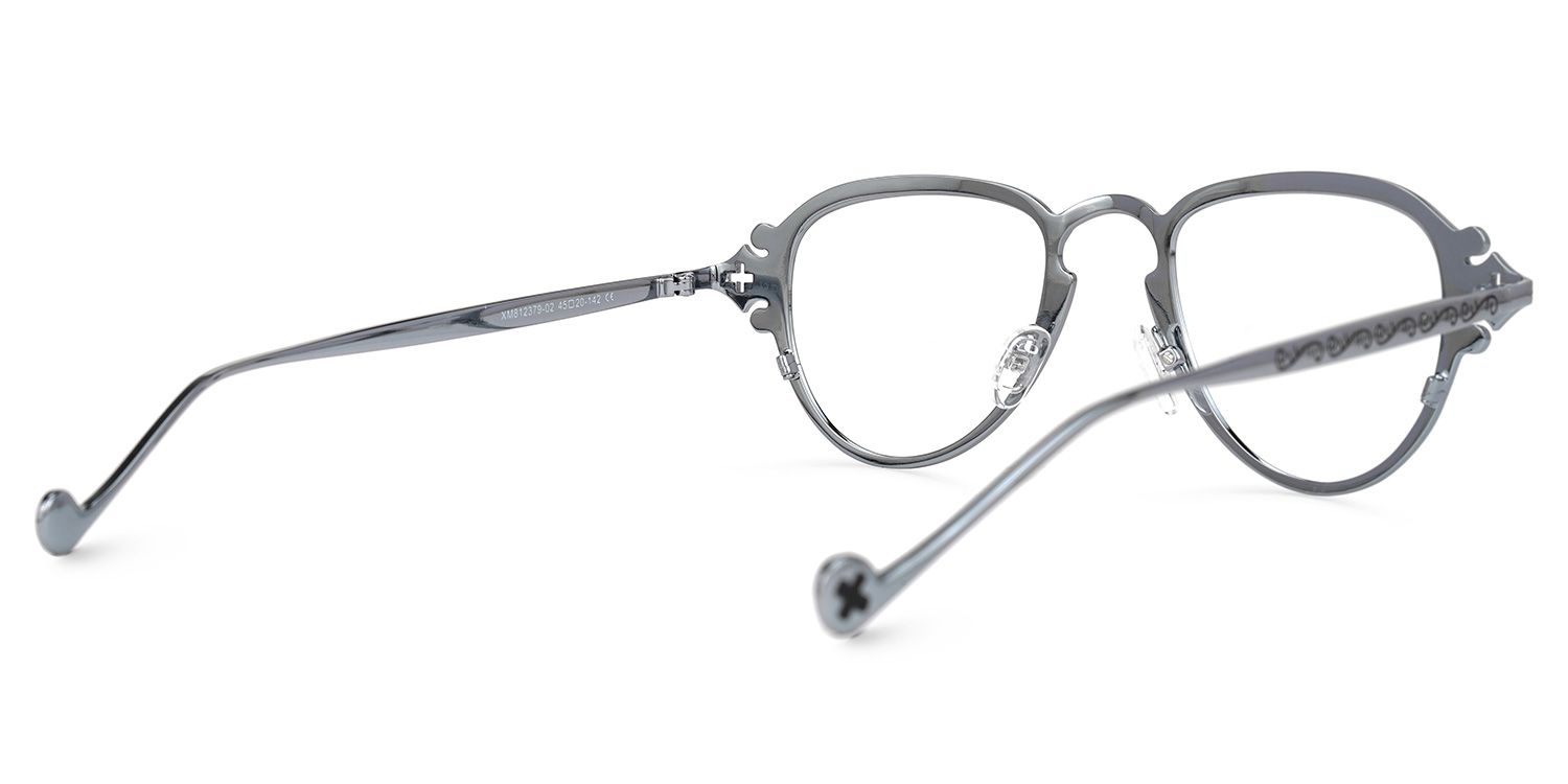 Twyman - Aviator Grey Eyeglasses | Vooglam Side View