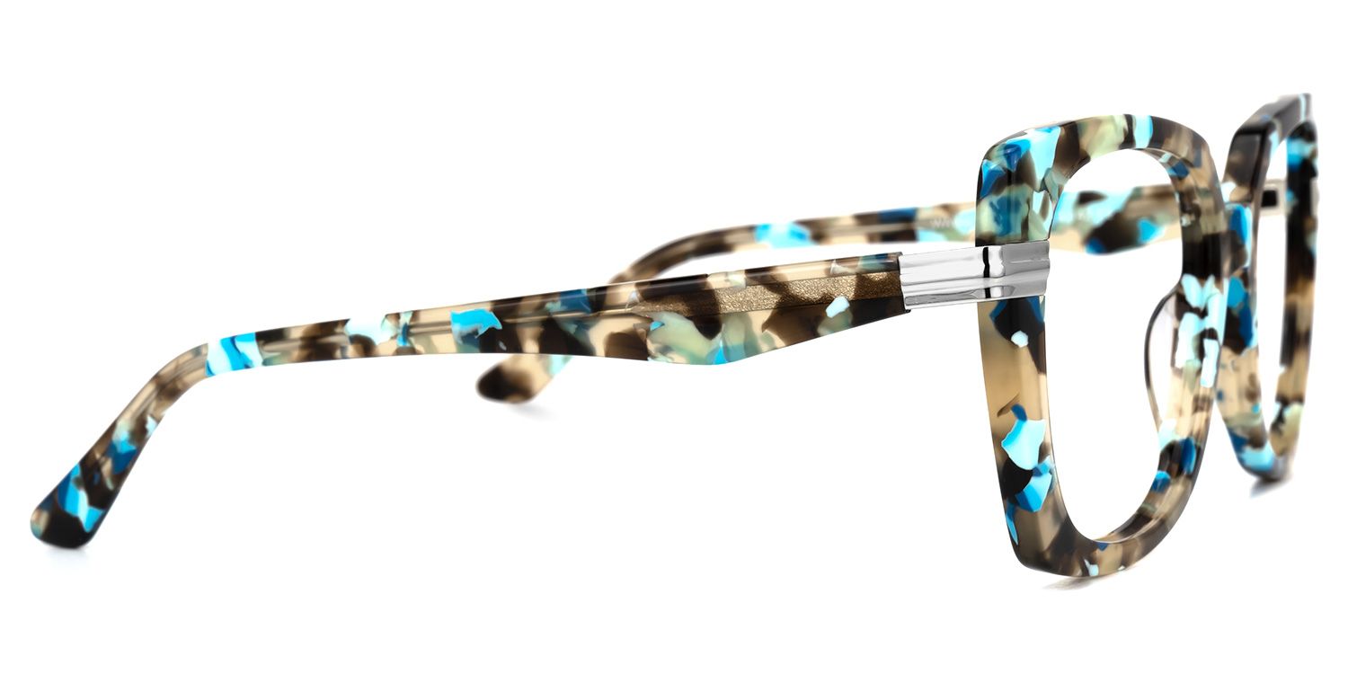 Broderick - Square Blue/Floral Eyeglasses product detail 4