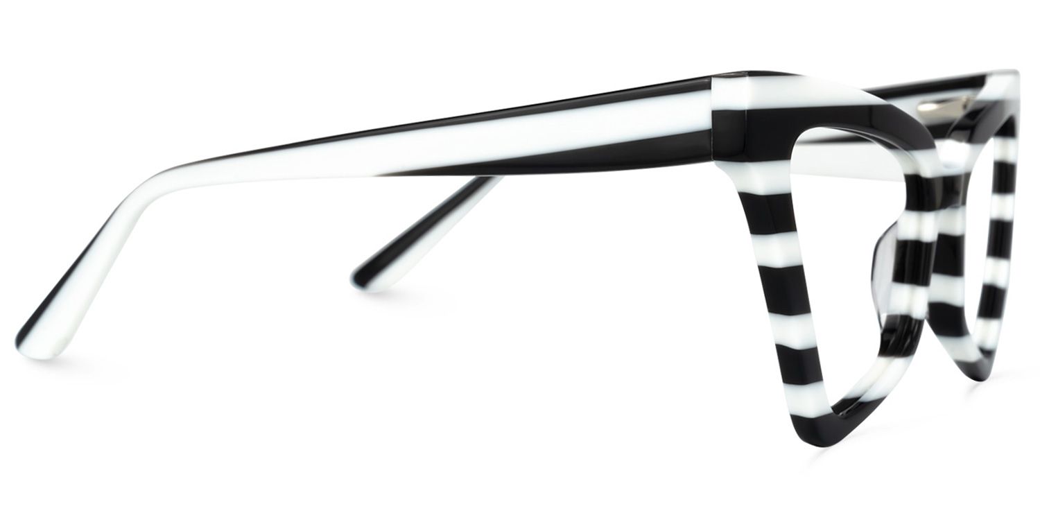 Raphael - Butterfly White/Black Pattern Eyeglasses by Vooglam - Product View 4