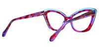 Gonzales - Cat Eye Purple/Floral Eyeglasses | Vooglam Side View