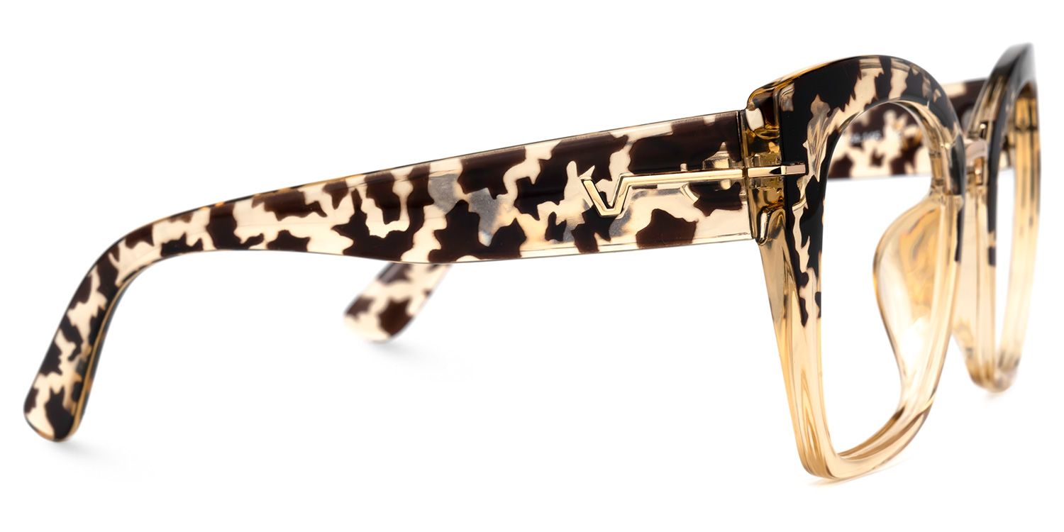 Paulina - Square Light Tortoiseshell Designer Glasses │ Vooglam 4