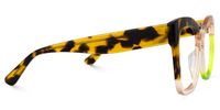 Ronaldo - Tortoise Shell Glasses with Bold Neon Accent | Vooglam 