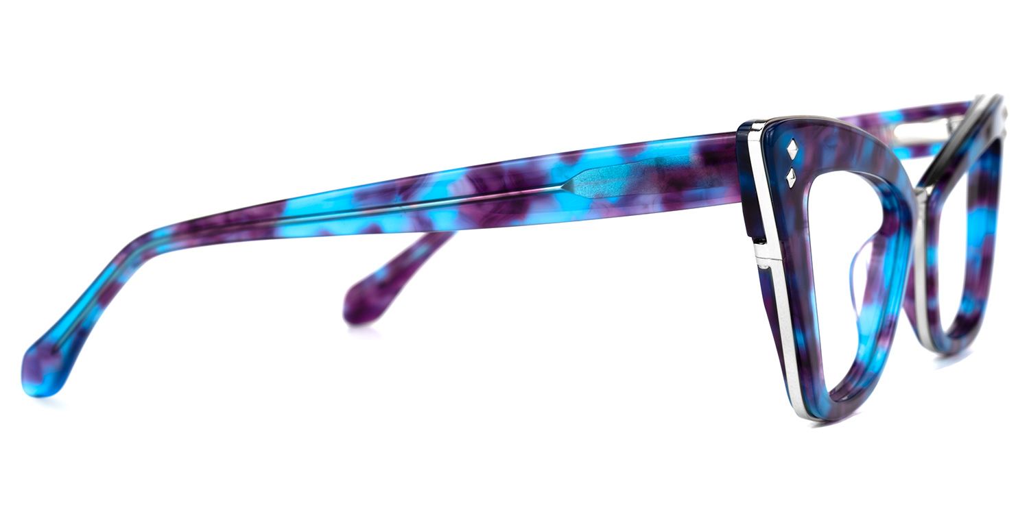 Ferreira - Cat Eye Blue/Floral Eyeglasses | Vooglam 4