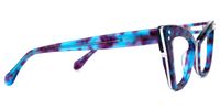 Ferreira - Cat Eye Blue/Floral Eyeglasses | Vooglam 