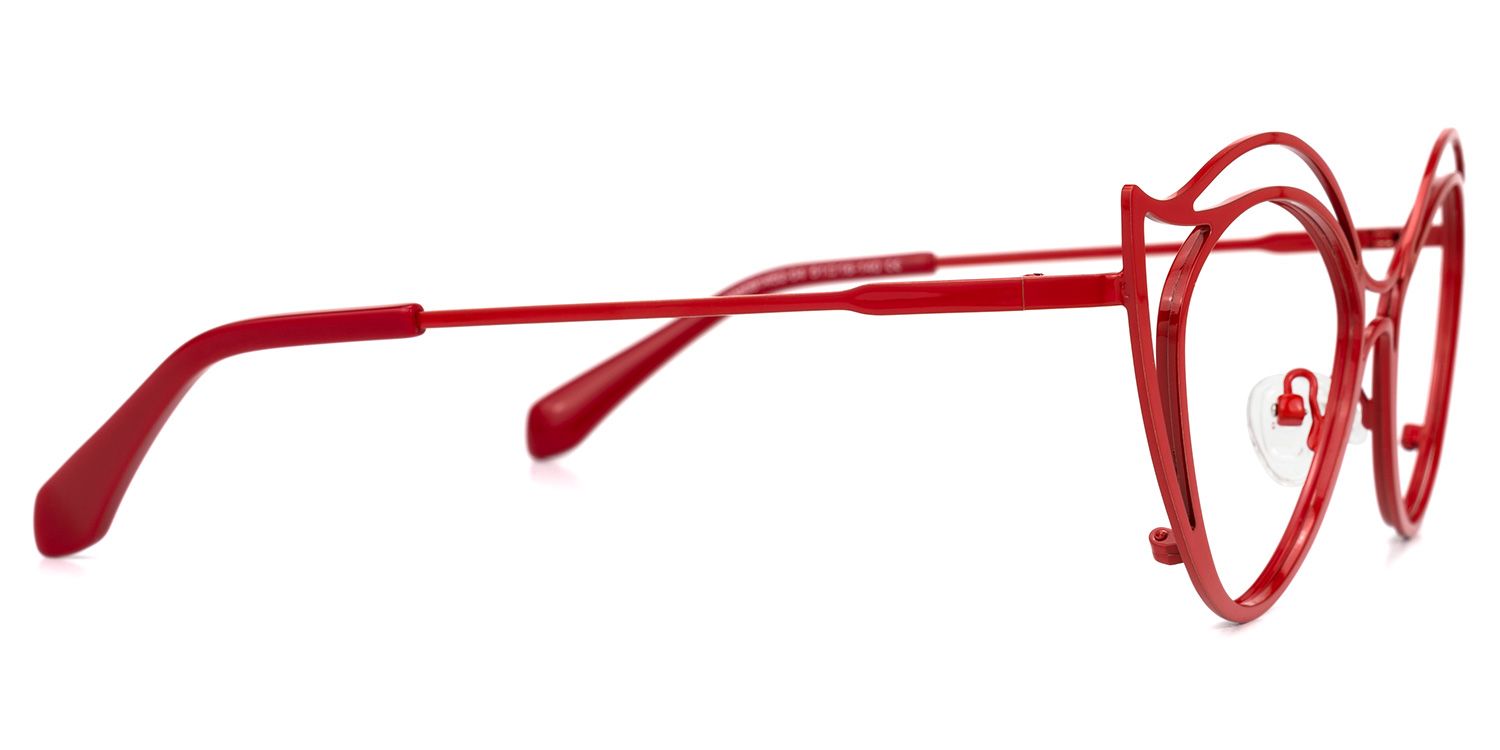 Hilleary - Geometric Red Eyeglasses | Vooglam 4