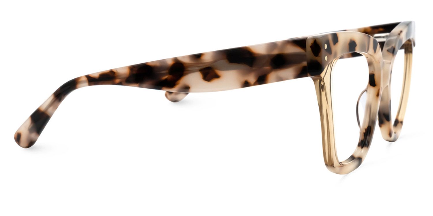 Osborne - Square Brown/Tortoise Two-tone Eyeglasses by Vooglam - Product View 4