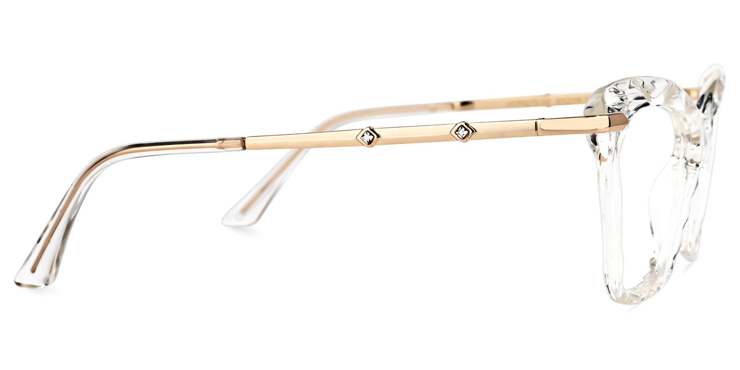 Annie - Clear Rectangle Crystal Frame Eyeglasses | Vooglam 4
