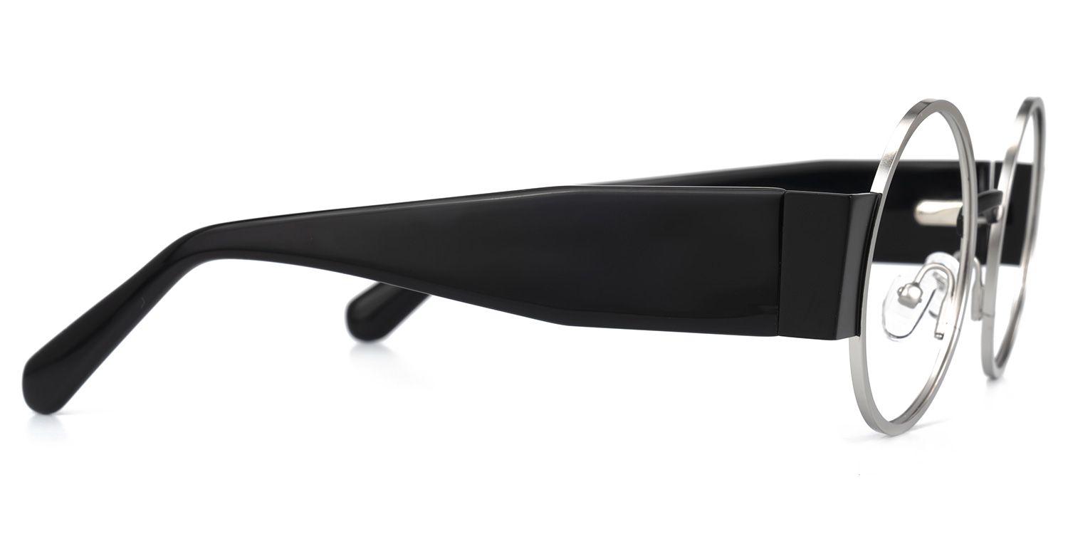 Ceballos - Round Silver Eyeglasses | Vooglam 4