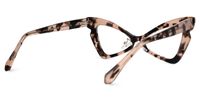 Immy - Geometric Tortoise Eyeglasses | Vooglam Side View